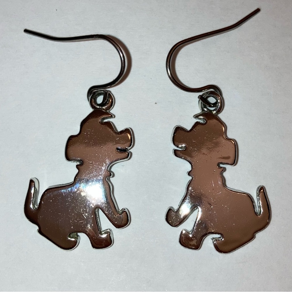 Vintage Disney 101 Dalmatians Sterling Silver Dog Dangle Earrings 90s Jewelry